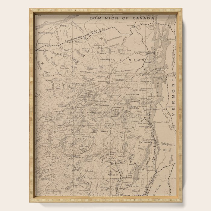 Vintage Map of The Adirondack Mountains (1874) Serving Tray Gallery Image 1