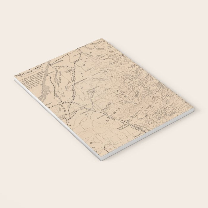 Vintage Map of The Adirondack Mountains (1874) Notebook Gallery Image 3