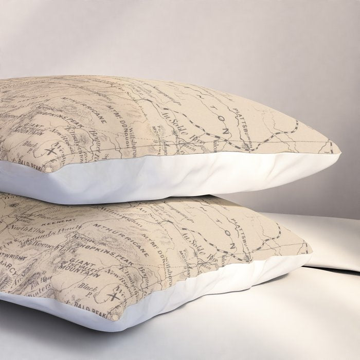 Vintage Map of The Adirondack Mountains (1874) Pillow Sham Gallery Image 3