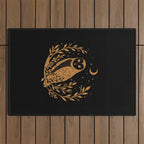 Owl Moon - Gold Outdoor Rug Gallery Image 1