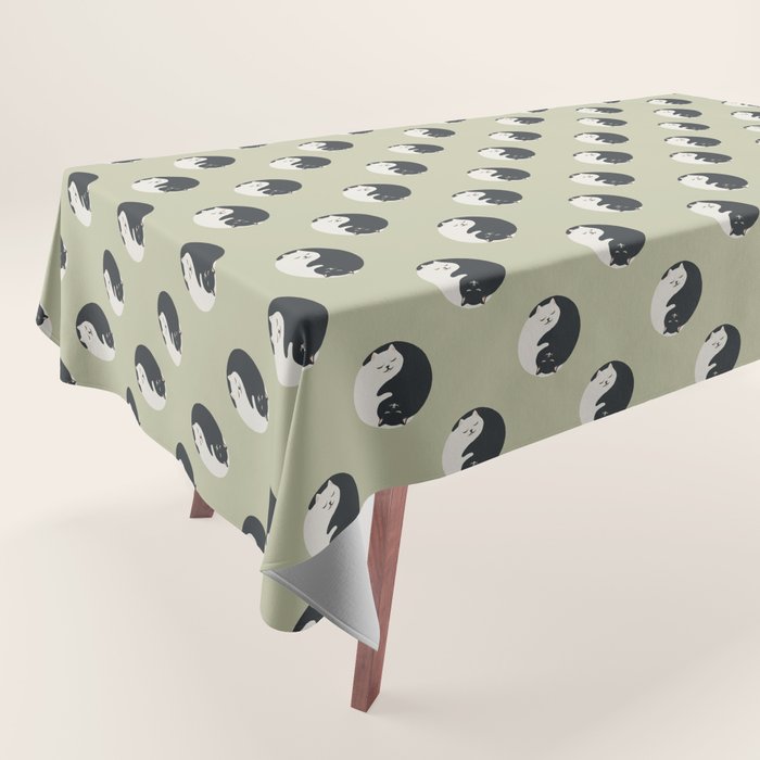 Hidden cat 26 yin yang hug Tablecloth Gallery Image 1