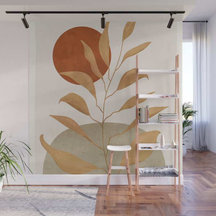 Tropical Leaf- Abstract Art 15 Wall Mural Gallery Image 1