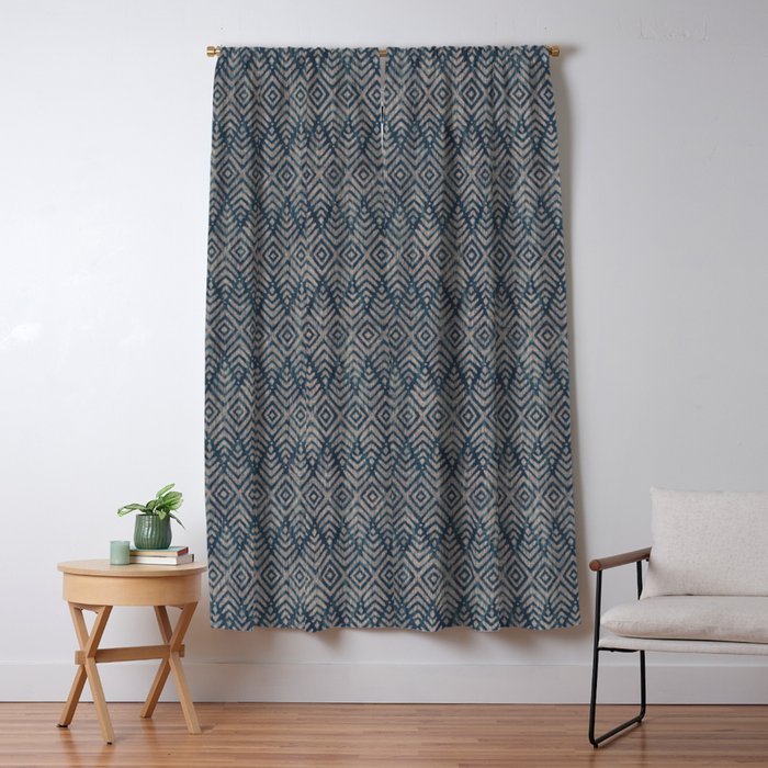 Feather Ikat - midnight desert Window Curtain Gallery Image 5