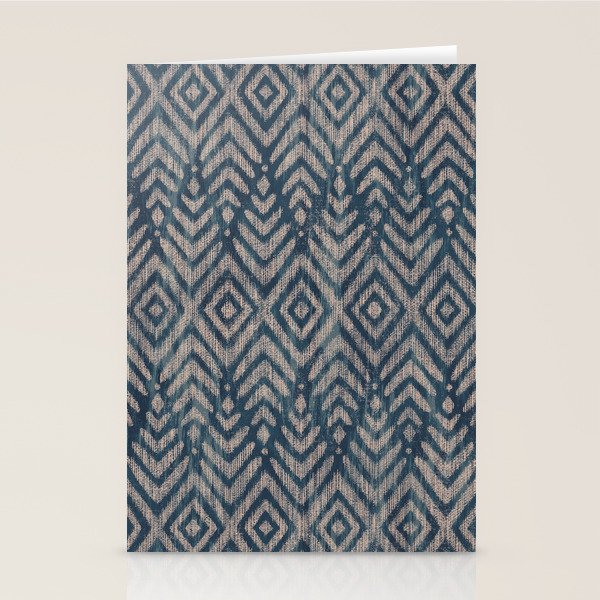 Feather Ikat - midnight desert Stationery Card Gallery Image 1