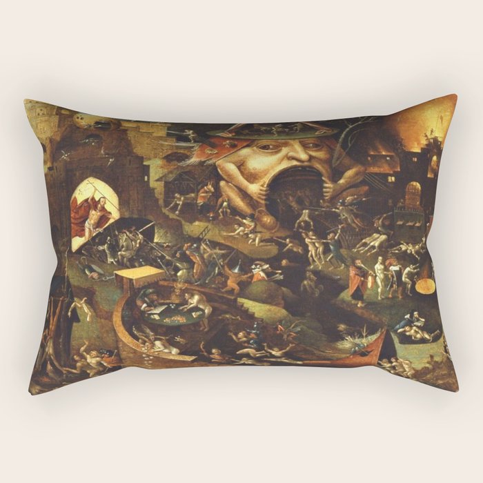 Insight Into Hell By Hieronymus Bosch Rectangular Pillow Gallery Image 2