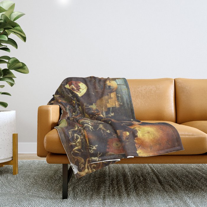 Insight Into Hell By Hieronymus Bosch Throw Blanket Gallery Image 1