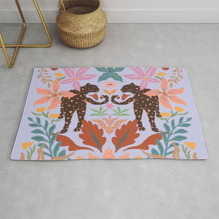 Lilac Whimsical Garden  Rug Gallery Image 1
