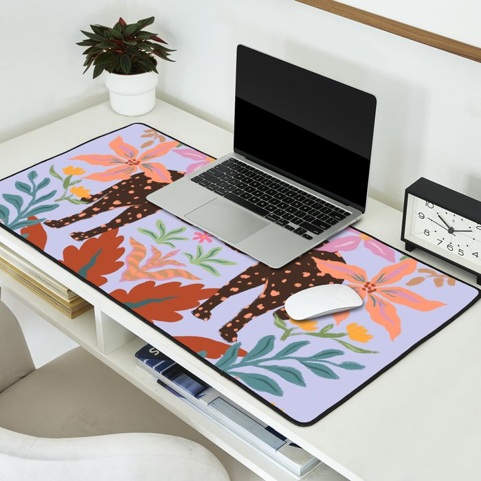 Lilac Whimsical Garden  Desk Mat Gallery Image 2