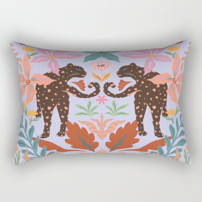 Lilac Whimsical Garden  Rectangular Pillow Gallery Image 2