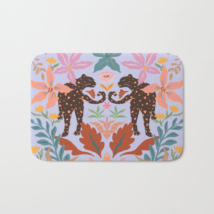 Lilac Whimsical Garden  Bath Mat Gallery Image 1