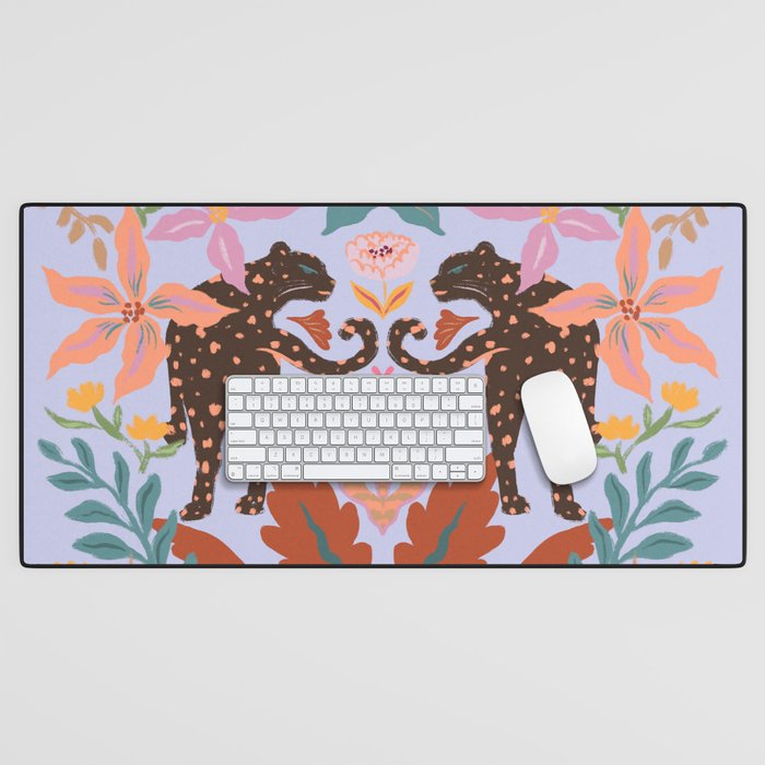 Lilac Whimsical Garden  Desk Mat Gallery Image 1