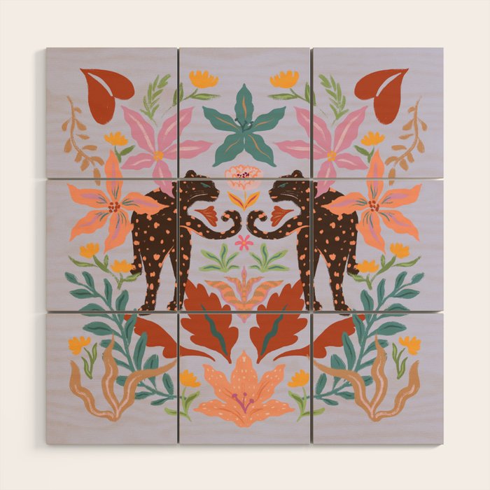 Lilac Whimsical Garden  Wood Wall Art Gallery Image 1