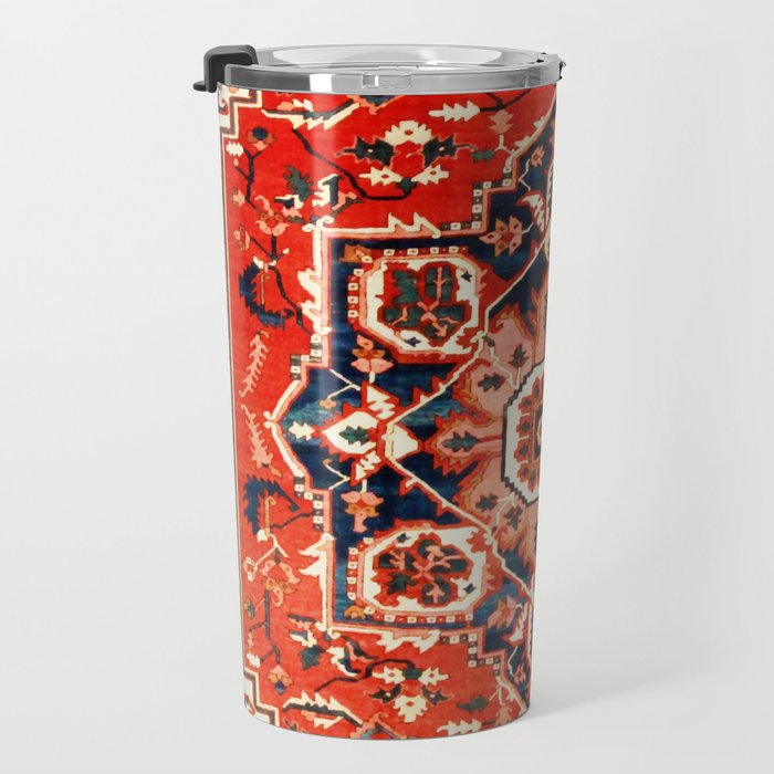 Heriz Serapi Azerbaijan Antique Persian Rug Print Travel Mug Gallery Image 3