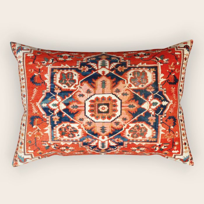 Heriz Serapi Azerbaijan Antique Persian Rug Print Rectangular Pillow Gallery Image 1