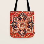 Heriz Serapi Azerbaijan Antique Persian Rug Print Tote Bag Gallery Image 1