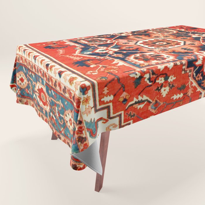 Heriz Serapi Azerbaijan Antique Persian Rug Print Tablecloth Gallery Image 1
