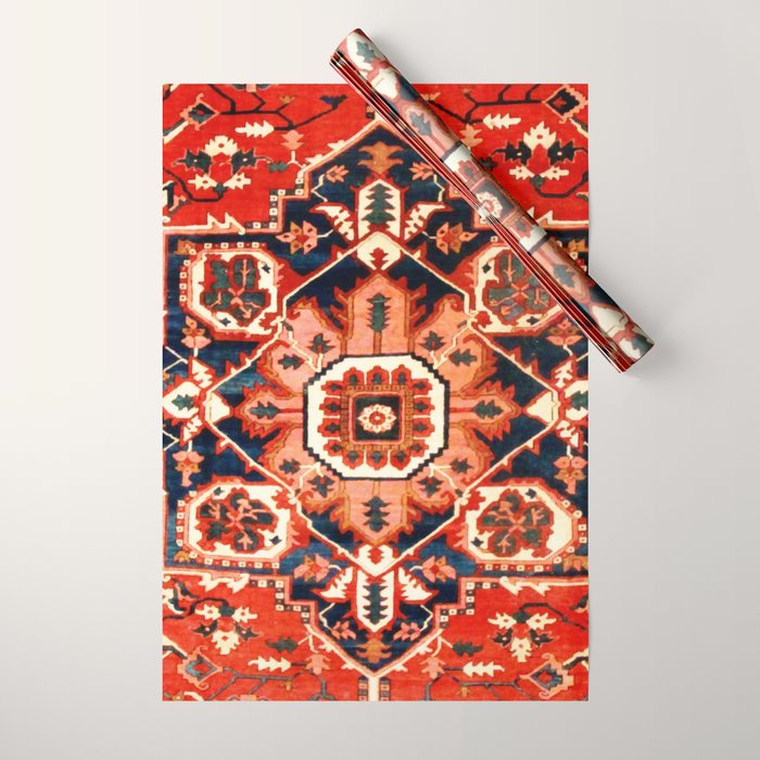 Heriz Serapi Azerbaijan Antique Persian Rug Print Wrapping Paper Gallery Image 1