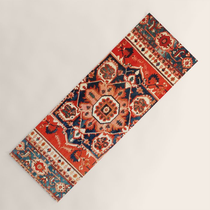 Heriz Serapi Azerbaijan Antique Persian Rug Print Yoga Mat Gallery Image 1