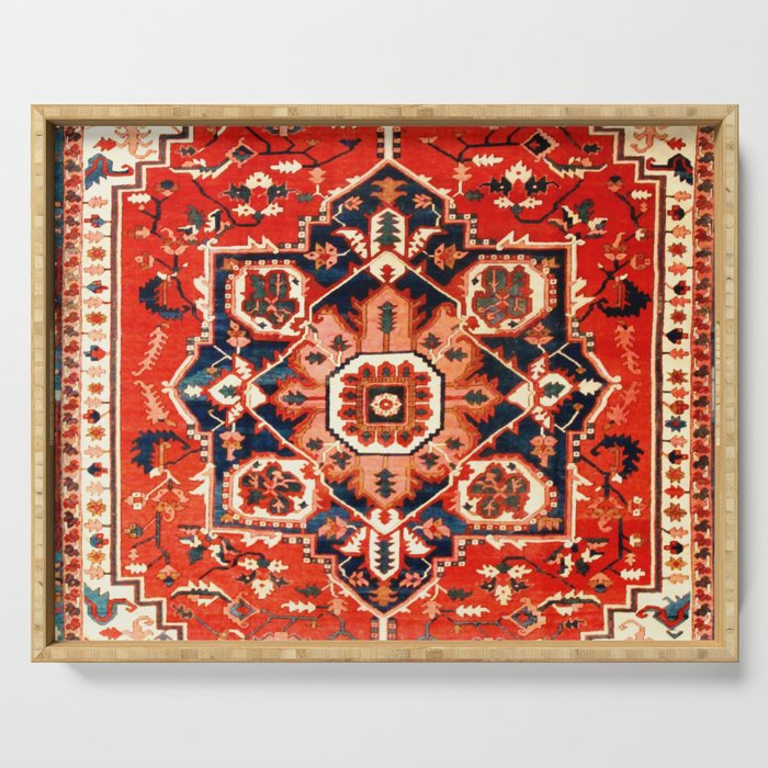 Heriz Serapi Azerbaijan Antique Persian Rug Print Serving Tray Gallery Image 1