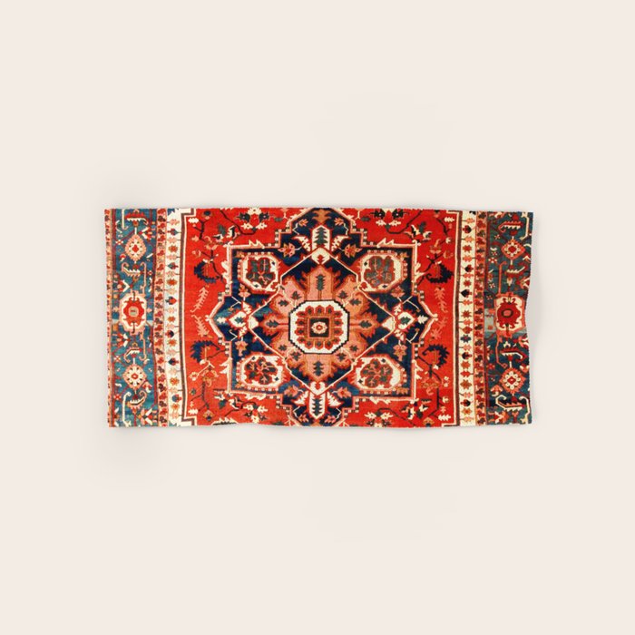Heriz Serapi Azerbaijan Antique Persian Rug Print Bath Towel Gallery Image 1