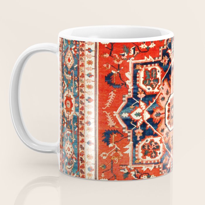 Heriz Serapi Azerbaijan Antique Persian Rug Print Coffee Mug Gallery Image 3
