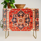 Heriz Serapi Azerbaijan Antique Persian Rug Print Credenza Gallery Image 1