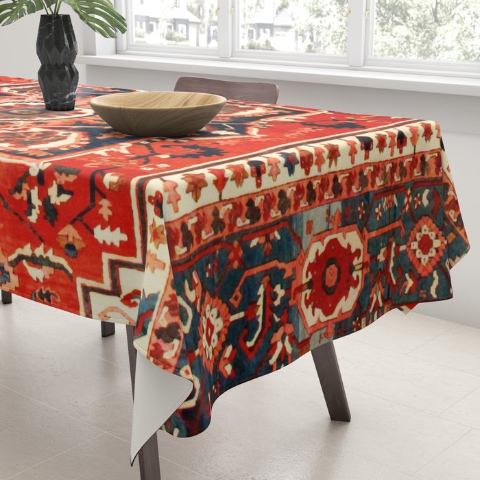 Heriz Serapi Azerbaijan Antique Persian Rug Print Tablecloth Gallery Image 3