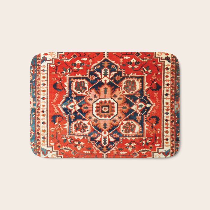 Heriz Serapi Azerbaijan Antique Persian Rug Print Bath Mat Gallery Image 1