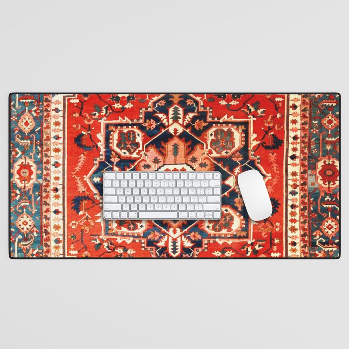 Heriz Serapi Azerbaijan Antique Persian Rug Print Desk Mat Gallery Image 1