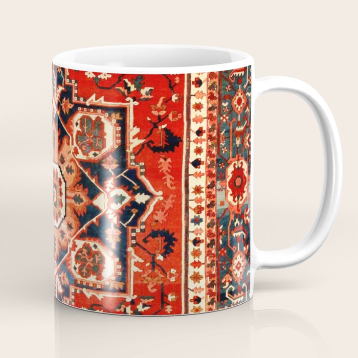 Heriz Serapi Azerbaijan Antique Persian Rug Print Coffee Mug Gallery Image 1