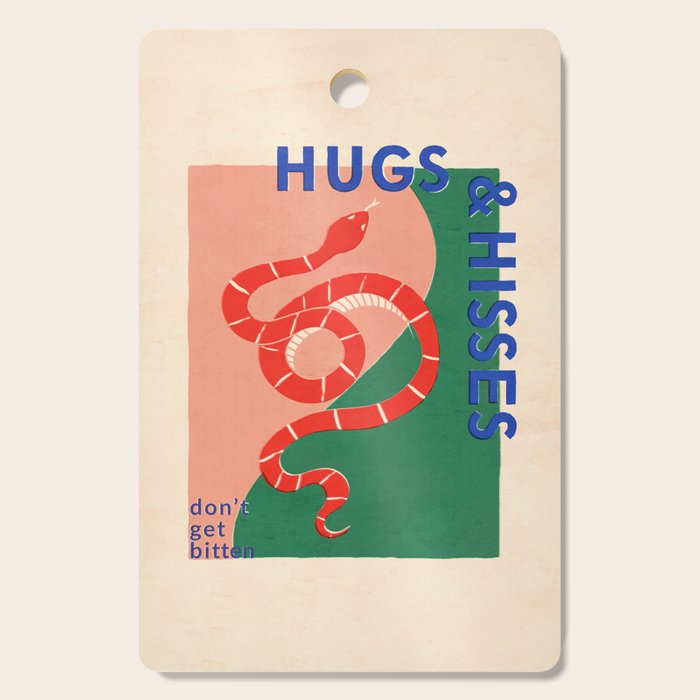 Vintage Snake, Retro Illustration And Typography  Cutting Board Gallery Image 1