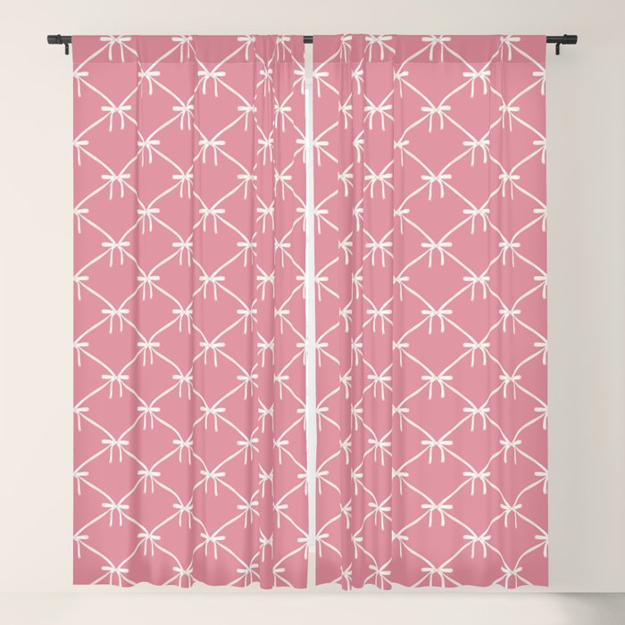 Bows & Ribbons Pattern LI 90s Bubblegum Pink Window Curtain Gallery Image 5