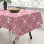Bows & Ribbons Pattern LI 90s Bubblegum Pink Tablecloth Gallery Image 3
