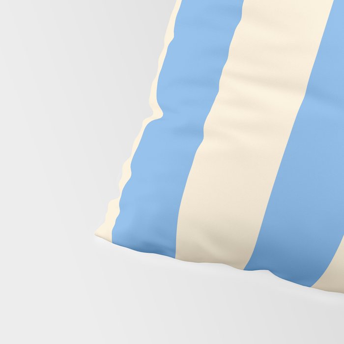 Retro Coastal Blue and White Stripes Pillow Sham Gallery Image 4