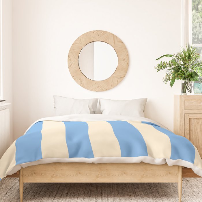 Retro Coastal Blue and White Stripes Duvet Cover Gallery Image 3