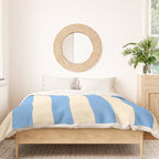 Retro Coastal Blue and White Stripes Duvet Cover Gallery Image 3
