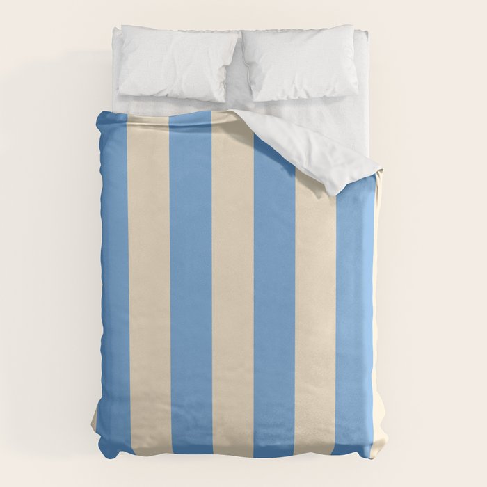 Retro Coastal Blue and White Stripes Duvet Cover Gallery Image 6