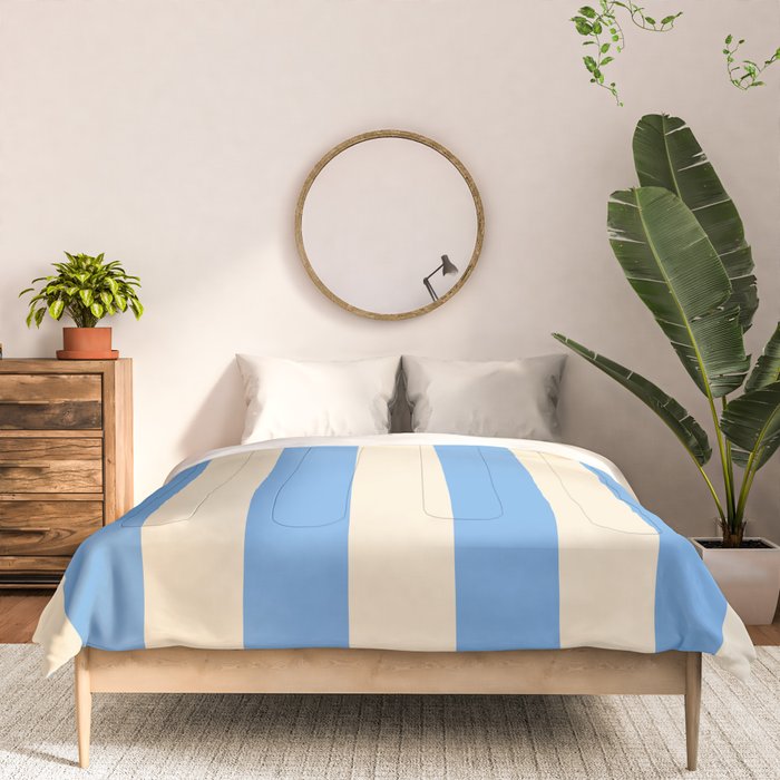 Retro Coastal Blue and White Stripes Comforter Gallery Image 3