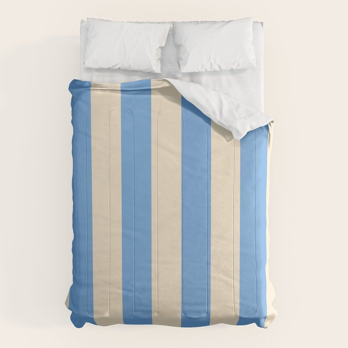 Retro Coastal Blue and White Stripes Comforter Gallery Image 6