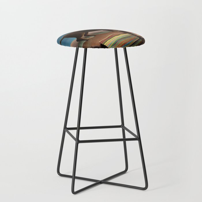 'The Sleeping Gypsy' Lion and Moon While Sleeping in the Desert by Henri Rousseau Stool Gallery Image 1