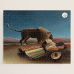 'The Sleeping Gypsy' Lion and Moon While Sleeping in the Desert by Henri Rousseau Jigsaw Puzzle Gallery Image 1