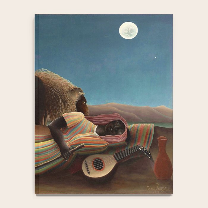 'The Sleeping Gypsy' Lion and Moon While Sleeping in the Desert by Henri Rousseau Notebook Gallery Image 4