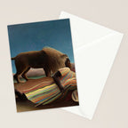 'The Sleeping Gypsy' Lion and Moon While Sleeping in the Desert by Henri Rousseau Stationery Card Gallery Image 2