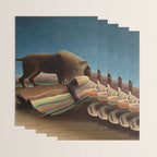 'The Sleeping Gypsy' Lion and Moon While Sleeping in the Desert by Henri Rousseau Wrapping Paper Gallery Image 3