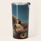 'The Sleeping Gypsy' Lion and Moon While Sleeping in the Desert by Henri Rousseau Travel Mug Gallery Image 2
