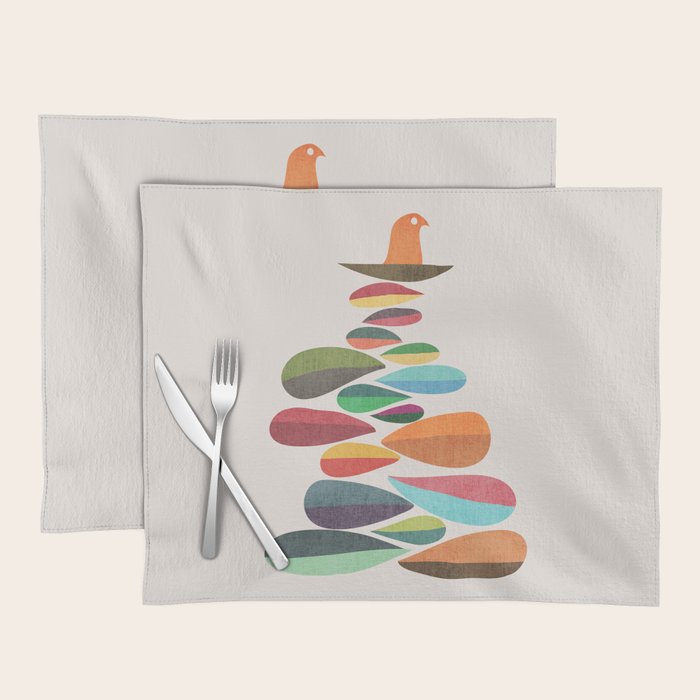 Bird nesting on top of pebbles hill Placemat Gallery Image 1