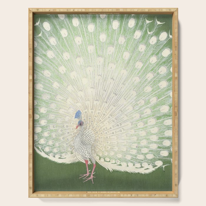 Peacock, Ohara Koson - Japanese Woodcut Serving Tray Gallery Image 1