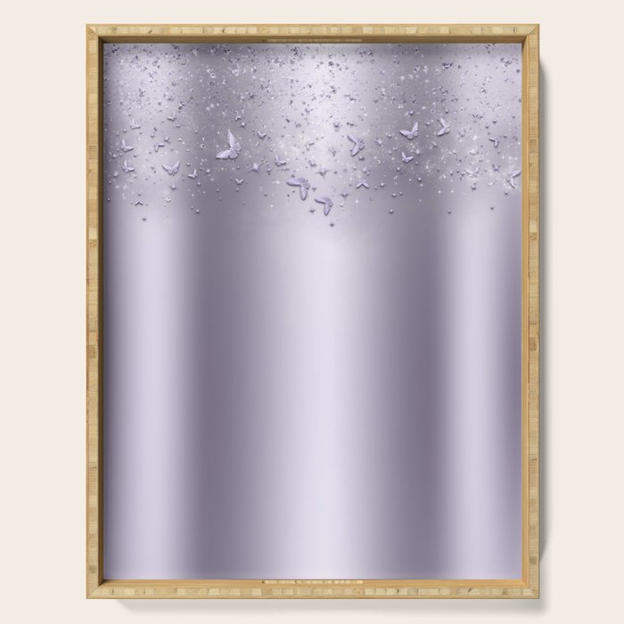 Purple Sparkle Butterflies Serving Tray Gallery Image 1