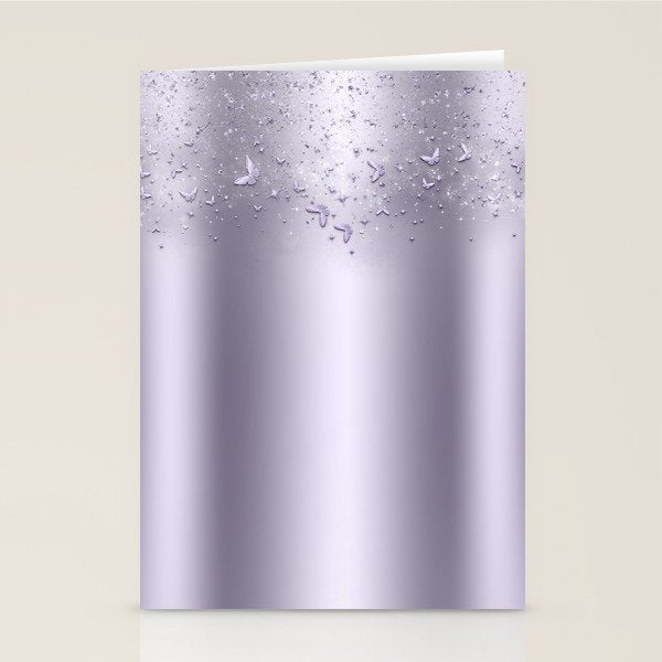Purple Sparkle Butterflies Stationery Card Gallery Image 2