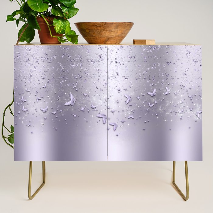 Purple Sparkle Butterflies Credenza Gallery Image 1